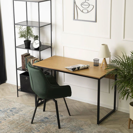 Rašomasis stalas ROSS 120 cm, auksinis ąžuolas/juodas - Beauty Kit