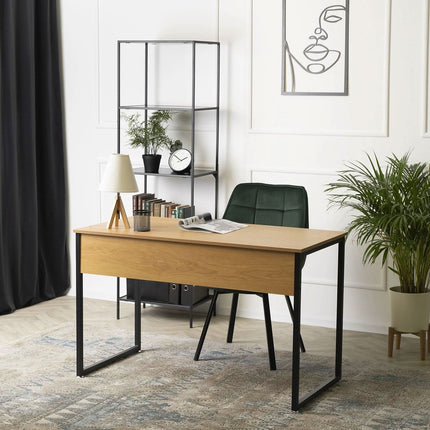 Rašomasis stalas ROSS 120 cm, auksinis ąžuolas/juodas - Beauty Kit