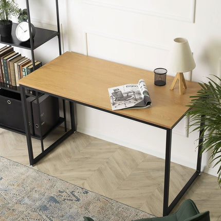 Rašomasis stalas ROSS 120 cm, auksinis ąžuolas/juodas - Beauty Kit