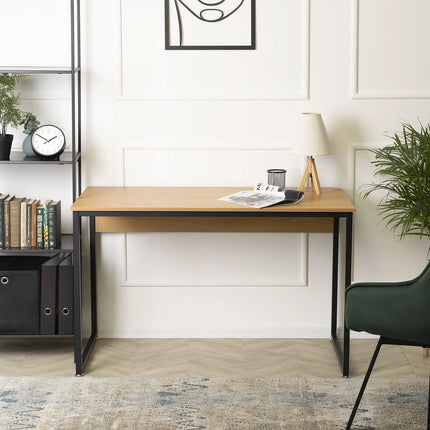 Rašomasis stalas ROSS 120 cm, auksinis ąžuolas/juodas - Beauty Kit