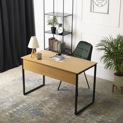 Rašomasis stalas ROSS 120 cm, auksinis ąžuolas/juodas - Beauty Kit