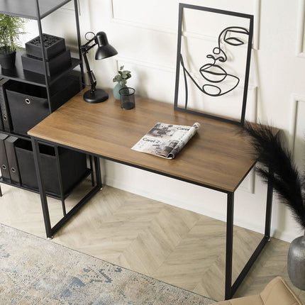 Rašomasis stalas ROSS 120 cm, riešutas/juodas - Beauty Kit