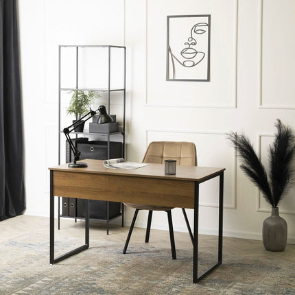 Rašomasis stalas ROSS 120 cm, riešutas/juodas - Beauty Kit