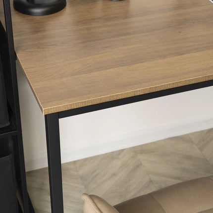 Rašomasis stalas ROSS 120 cm, riešutas/juodas - Beauty Kit