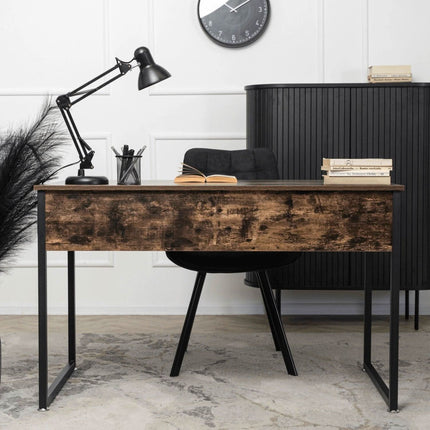 Rašomasis stalas ROSS 120 cm, rustikinis ąžuolas/juodas - Beauty Kit