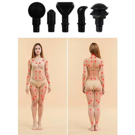 Raumenų masažuoklis-pistoletas MALATEC + 8 antgaliai - Beauty Kit