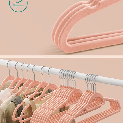 Rausvos aksominės pakabos CRF20PK, 20 vnt. - Beauty Kit