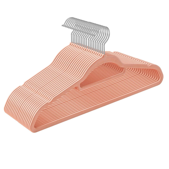 Rausvos aksominės pakabos CRF20PK, 20 vnt. - Beauty Kit