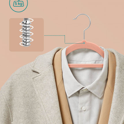 Rausvos aksominės pakabos CRF20PK, 20 vnt. - Beauty Kit