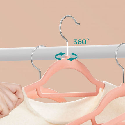 Rausvos aksominės pakabos CRF20PK, 20 vnt. - Beauty Kit