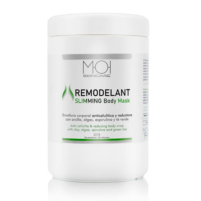 REMODELANT – anticeliulitinis ir stangrinantis kūno kremas įvyniojimams su dumbliais ir moliu, 300 g.