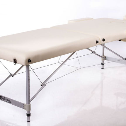 RESTPRO ALU 2 (L) CREAM (kreminės spalvos) nešiojamas masažo stalas (kušetė) - Beauty Kit