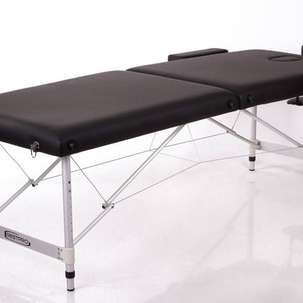 RESTPRO ALU 2 (L) juodas nešiojamas masažo stalas (kušetė) - Beauty Kit