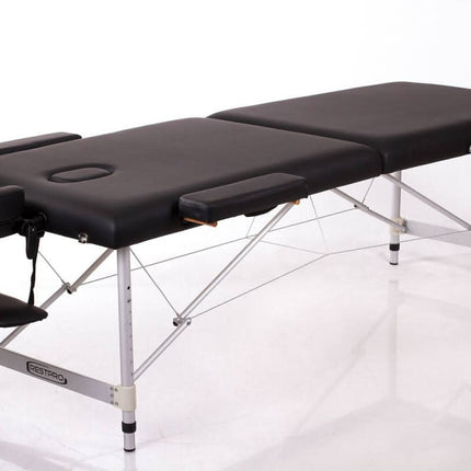 RESTPRO ALU 2 (L) juodas nešiojamas masažo stalas (kušetė) - Beauty Kit