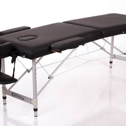RESTPRO ALU 2 (S) Juodas sulankstomas masažo stalas (kušetė) - Beauty Kit