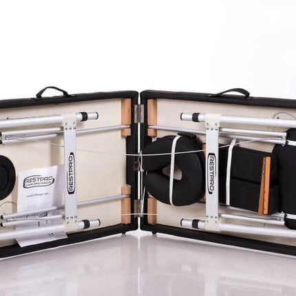 RESTPRO ALU 2 (S) Juodas sulankstomas masažo stalas (kušetė) - Beauty Kit