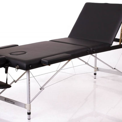 RESTPRO ALU 3 BLACK (juodos spalvos) nešiojamas masažo stalas (kušetė) - Beauty Kit