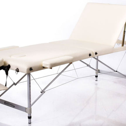 RESTPRO ALU 3 Cream (kreminės spalvos) sulankstomas masažo stalas (kušetė) - Beauty Kit