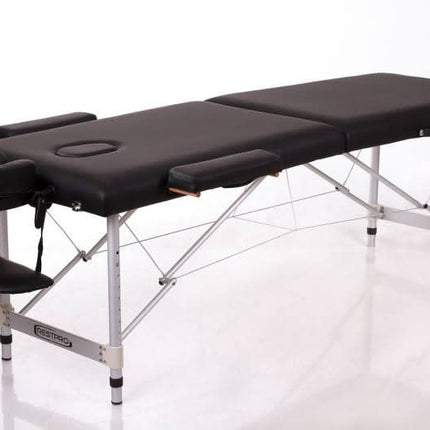 RESTPRO ALU2 (M) Juodas lengvas nešiojamas masažo stalas-gultas (kušetė) - Beauty Kit