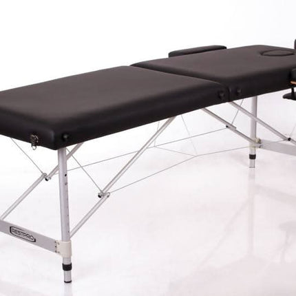 RESTPRO ALU2 (M) Juodas lengvas nešiojamas masažo stalas-gultas (kušetė) - Beauty Kit