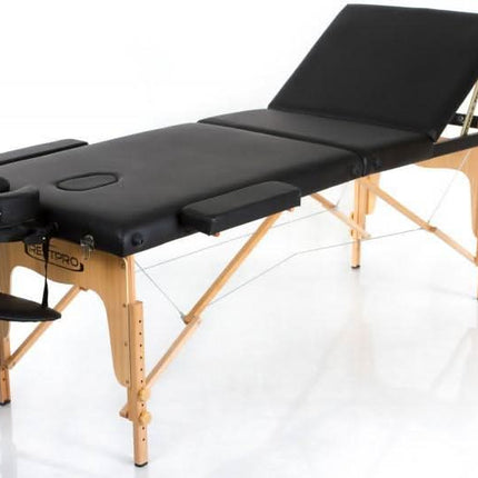 RESTPRO Classic-3 Juodas sulankstomas masažo stalas (kušetė) - Beauty Kit