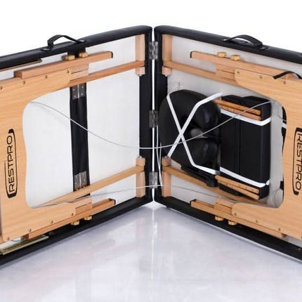 RESTPRO Classic-3 Juodas sulankstomas masažo stalas (kušetė) - Beauty Kit