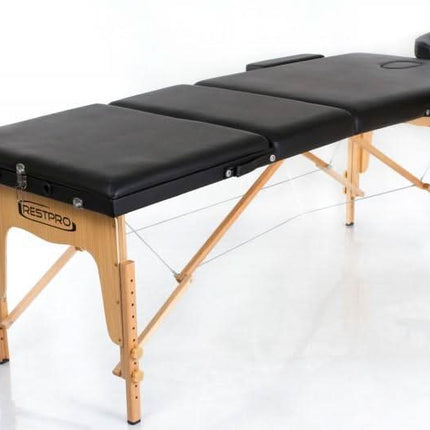 RESTPRO Classic-3 Juodas sulankstomas masažo stalas (kušetė) - Beauty Kit