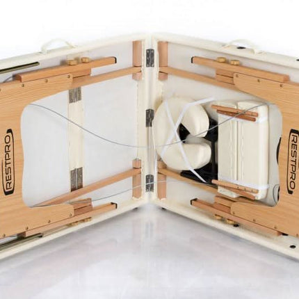 RESTPRO Classic-3 kreminis sulankstomas masažo stalas (kušetė) - Beauty Kit