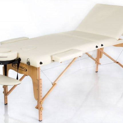 RESTPRO Classic-3 kreminis sulankstomas masažo stalas (kušetė) - Beauty Kit