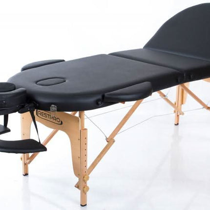 RESTPRO Classic Oval 3 Juodos spalvos sulankstomas masažo stalas (kušetė) - Beauty Kit