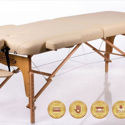 RESTPRO Memory 2 smėlio spalvos sulankstomas masažo stalas (kušetė) - Beauty Kit