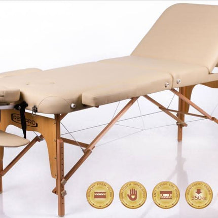 RESTPRO Memory 3 smėlio spalvos sulankstomas masažo stalas (kušetė) - Beauty Kit
