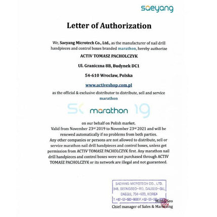 SAEYANG Marathon N7 nagų freza + M40ES + ES6 + FS60 - Beauty Kit