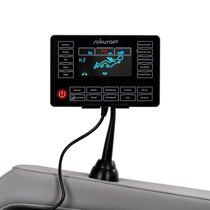 SAKURA masažinis krėslas Classic 802A White Grey, pilkas - Beauty Kit