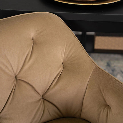 Salem baro kėdė su atlošu ir porankiais – smėlio spalvos/juoda - Beauty Kit