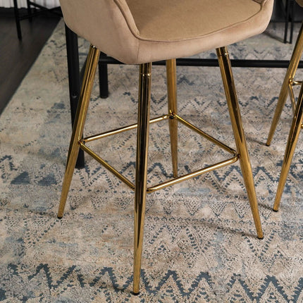 Salem baro kėdė su atlošu ir porankiais – smėlio spalvos/juoda - Beauty Kit