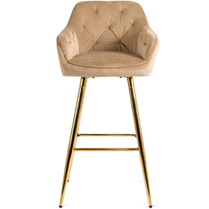 Salem baro kėdė su atlošu ir porankiais – smėlio spalvos/juoda - Beauty Kit