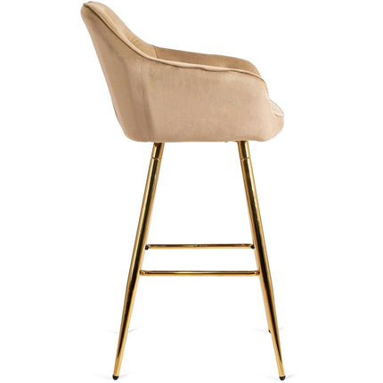 Salem baro kėdė su atlošu ir porankiais – smėlio spalvos/juoda - Beauty Kit