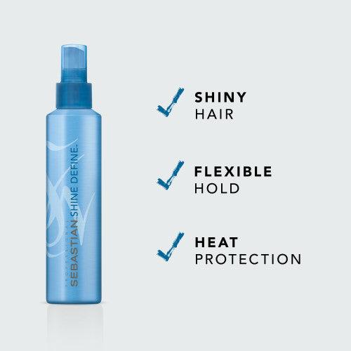 Sebastian Professional Shine Define Spray žvilgesio suteikianti fiksuojanti plaukų priemonė, 200 ml. - Beauty Kit