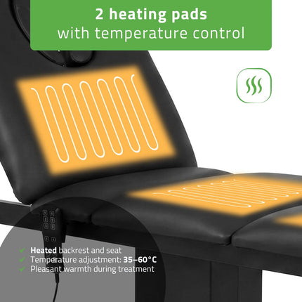HABYS SERENITY ERGO 4 Heated Beauty Bed, Black - details