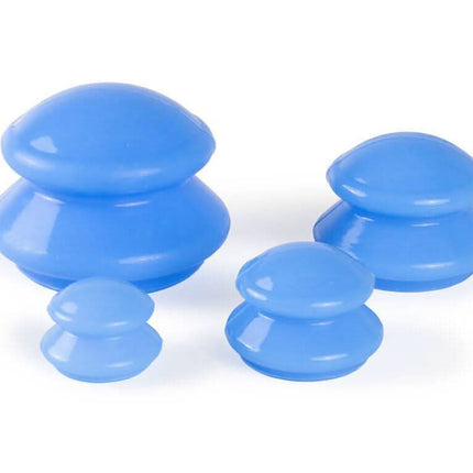 Silikoninės taurelės masažui - 4vnt, mėlynos - Beauty Kit