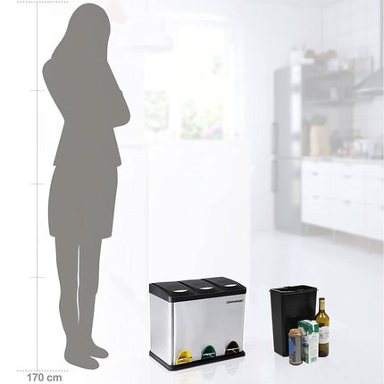 Šiukšlių dėžė 3 skyrių LTB24L, 3x8 L - Beauty Kit