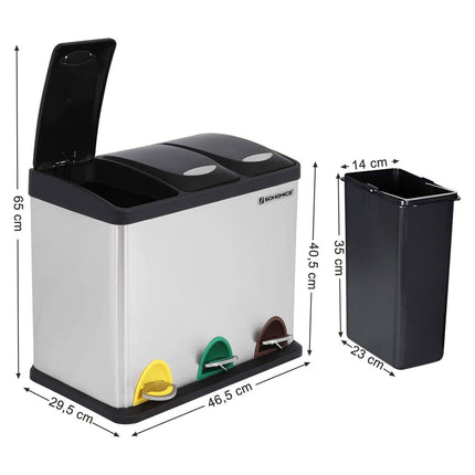 Šiukšlių dėžė 3 skyrių LTB24L, 3x8 L - Beauty Kit