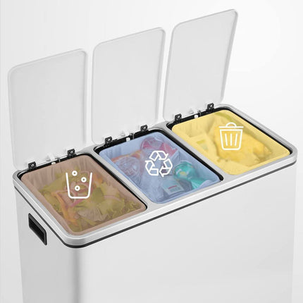 Šiukšlių dėžė 3 skyrių LTB54WT, 3x18 L - Beauty Kit