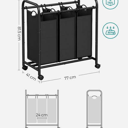 Skalbinių krepšys ant ratukų LSF003B, 77x41x81,5 cm. - Beauty Kit