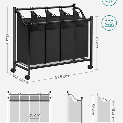 Skalbinių krepšys ant ratukų LSF005, 4x35 L - Beauty Kit