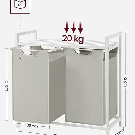 Skalbinių krepšys su stalviršiu BLH201W01, 2x46 L - Beauty Kit
