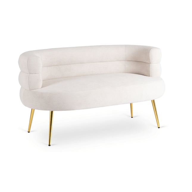 Dvivietė sofa NANTES, kreminė/auksinė