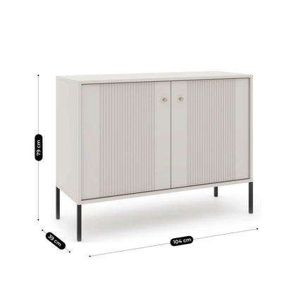 SOFT komoda 104 cm, pieno spalvos - Beauty Kit