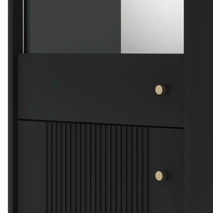 SOFT vitrina su stiklu, juoda - Beauty Kit